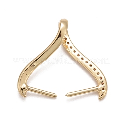 Rack Plating Brass Micro Pave Cubic Zirconia Ice Pick Pinch Bails&nbsp;KK-B056-01KCG