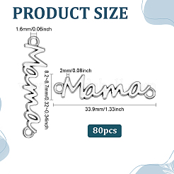 80Pcs Mother's Day Tibetan Style Alloy Links/Connectors&nbsp;FIND-ME0004-13