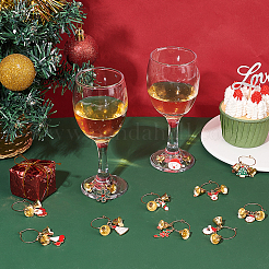 Christmas Theme Alloy Enamel Wine Glass Charms&nbsp;AJEW-AB00024