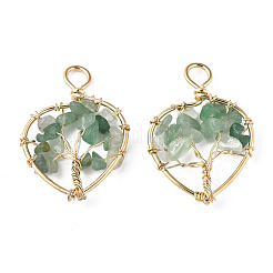 Natural Green Aventurine Pendants&nbsp;G-T131-97B-04