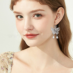 Anti-Tarnish 2 Pairs Rhodium Plated 925 Sterling Silver Earring Hooks&nbsp;STER-BBC0006-70