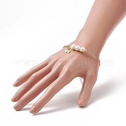 Shell Pearl & Leaf Charm Bracelet&nbsp;BJEW-TA00239