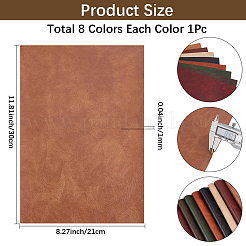 8Pcs 8 Colors PU Leather Sheets&nbsp;DIY-CL0002-51