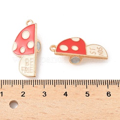 Alloy Red Enamel Split Pendants&nbsp;PALLOY-V006-02G