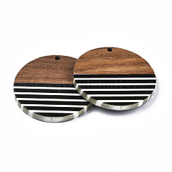 Stripe Resin & Walnut Wood Pendants&nbsp;RESI-N025-022