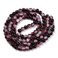 Crackle Baking Paint Imitation Jade Glass Beads Strands&nbsp;DGLA-T003-6mm-14