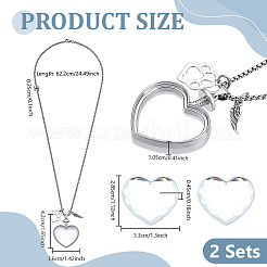 2Pcs Stainless Steel Chain Necklaces&nbsp;NJEW-DR00045