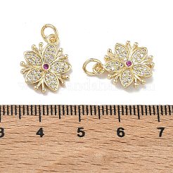 Brass Micro Pave Cubic Zirconia Pendants&nbsp;KK-D235-02G-01
