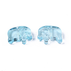 Transparent Spray Painted Glass Beads&nbsp;GLAA-T022-01-D02