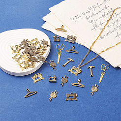 90 Pcs 9 Styles Tibetan Style Alloy Pendants&nbsp;TIBEP-PH0001-20