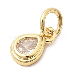 Brass Cubic Zirconia Charms&nbsp;KK-G554-02E-01