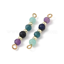 Natural Amazonite/Amethyst /Electroplate Non-magnetic Synthetic Hematite /Lapis Lazuli/Apatite and 304 Stainless Steel Connector Charm&nbsp;PALLOY-JF05964