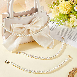 3Pcs Plastic Imitation Pearl Round Beaded Bag Chains&nbsp;PURS-CN0001-03