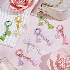 10Pcs 5 Colors Resin Badminton & Racket Pendant Decorations&nbsp;HJEW-SP0001-68