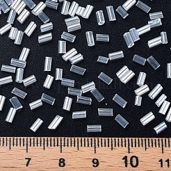 Transparent Colours Luster Glass Bugle Beads&nbsp;SEED-N005-001-A13