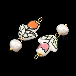 Handmade Porcelain with 304 Stainless Steel Pendants&nbsp;PALLOY-JF05933