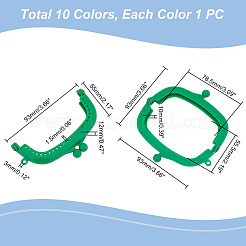 10Pcs 10 Colors Plastic Kiss Lock Purse Frames&nbsp;FIND-PH0007-42