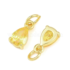 Brass Pave Cubic Zirconia Charms&nbsp;KK-K340-51G-05