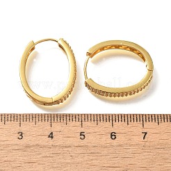 Brass Cubic Zirconia Hoop Earrings&nbsp;EJEW-M048-05G