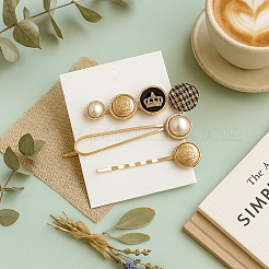6Pcs 6 Styles Alloy Hair Bobbin Pins&nbsp;PHAR-HY0001-11