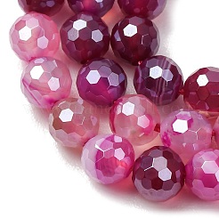Electroplated Natural Agate Beads Strands&nbsp;G-B191-A07-6mm-06