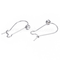 304 Stainless Steel Hoop Earrings Findings Kidney Ear Wires&nbsp;STAS-N092-139