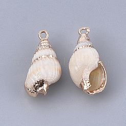 Electroplate Spiral Shell Pendants&nbsp;SSHEL-T009-23