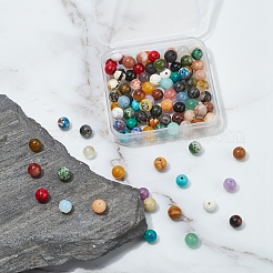100Pcs Natural & Synthetic Gemstone Beads&nbsp;G-YW0001-11