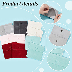 12Pcs 6 Colors Square Velvet Jewelry Bags&nbsp;TP-NB0001-60