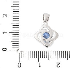 Fine Silver Cubic Zirconia Pendants&nbsp;STER-S008-01B-P