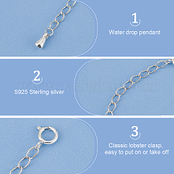4Pcs 2 Styles 925 Sterling Silver Plated Sterling Silver Curb Chain Extender&nbsp;FIND-BC0005-13B