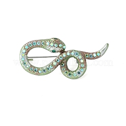 Snake Alloy Rhinestone Brooches for Backpack Clothes&nbsp;JEWB-V003-01P