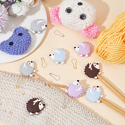 DIY Hedgehog Silicone Beads Knitting Needle Protectors/Knitting Needle Stoppers with Stitch Markerss&nbsp;IFIN-NB0001-57