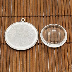 25mm Transparent Clear Domed Glass Cabochon Cover for Photo Pendant Making&nbsp;TIBEP-X0010-FF