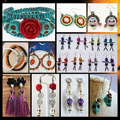 DIY Gemstone Halloween Earring & Bracelet Making Kit&nbsp;DIY-PH0008-84
