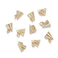 Brass Micro Clear Cubic Zirconia Charms&nbsp;ZIRC-F120-048G