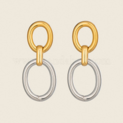 Two Tone 304 Stainless Steel Dangle Stud Earrings&nbsp;PC0327-1