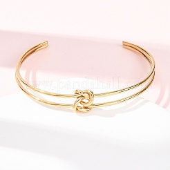 304 Stainless Steel Double Layers Cuff Bangles for Women&nbsp;BJEW-Z165-01G