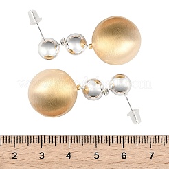 Round Brass Dangle Stud Earrings for Women&nbsp;EJEW-U055-24GP