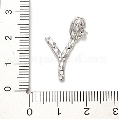 Rack Plating Brass Micro Pave Cubic Zirconia European Dangle Charms&nbsp;KK-L210-015P-Y