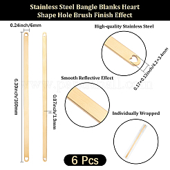 6Pcs Stainless Steel Blank Cuff Bangles&nbsp;MAK-BBC0001-32G