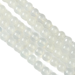 Natural White Agate Round Beads Strands&nbsp;G-N0151-10-10mm