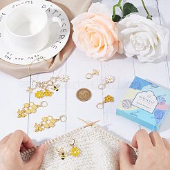 Bee & Flower Locking Stitch Markers&nbsp;HJEW-SC0001-34