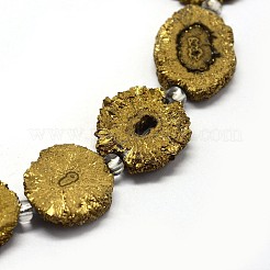 Natural Druzy Quartz Crystal Beads Strands&nbsp;G-F582-A03