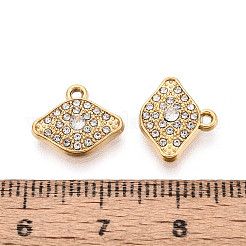 304 Stainless Steel Rhinestone Charms&nbsp;STAS-N110-39G