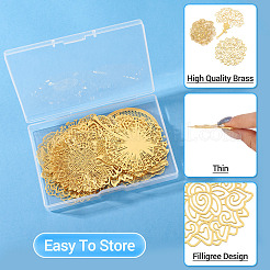 24Pcs 12 Styles Brass Filigree Big Pendants&nbsp;KKC-TA0001-05