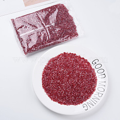 Transparent Colours Luster Glass Bugle Beads&nbsp;SEED-N005-001-A06