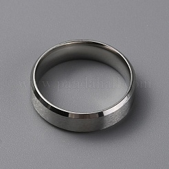 Matte Style 304 Stainless Steel Wide Band Finger Rings for Women Men&nbsp;RJEW-WH0009-14D-P
