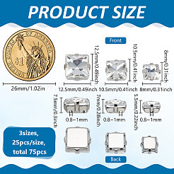 75Pcs Sew on Rhinestone&nbsp;RGLA-FG0001-30