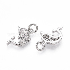 Brass Micro Pave Cubic Zirconia Pendants&nbsp;KK-T070-78P